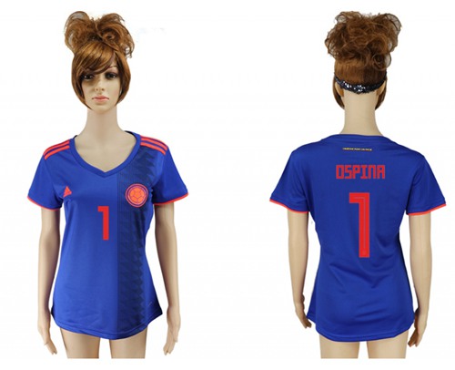 Women's Colombia #1 Ospina Away Soccer Country Jersey - Click Image to Close